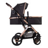 Coche Vox Gold, Ruedas Todo Terreno, Asiento 2 En 1 Color Negro Chasis Gold