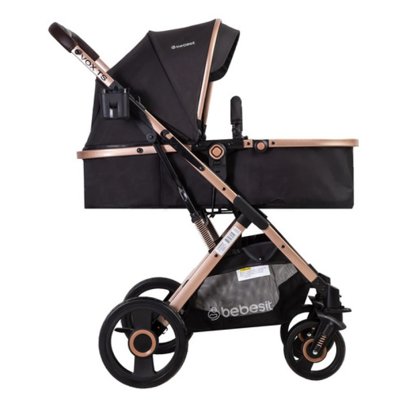 Coche Vox Gold, Ruedas Todo Terreno, Asiento 2 En 1 Color Negro Chasis Gold