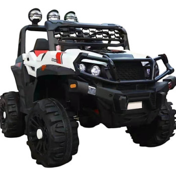 Auto Jeep Doble A Batería 12v Con Control Remoto Bebesit Blanco