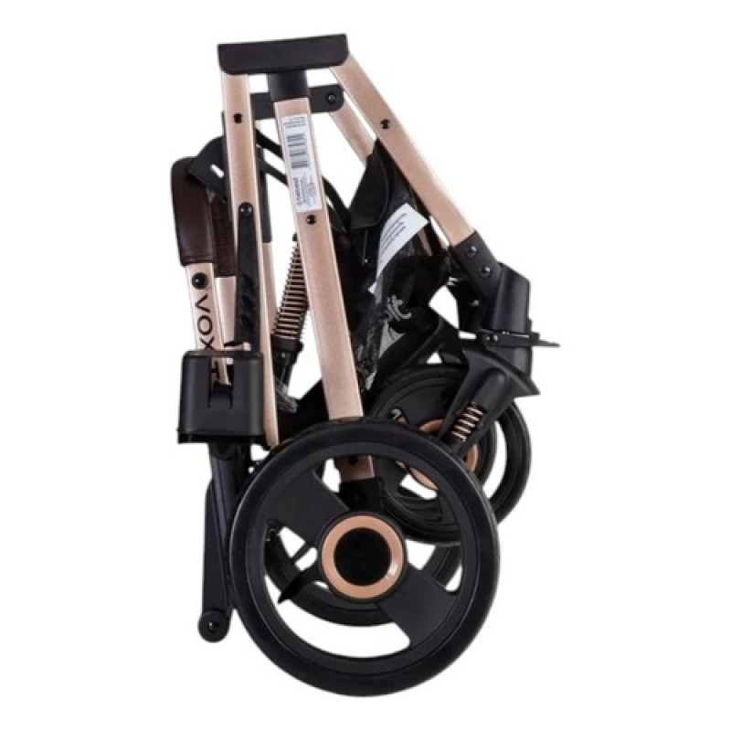 Coche Vox Gold, Ruedas Todo Terreno, Asiento 2 En 1 Color Negro Chasis Gold